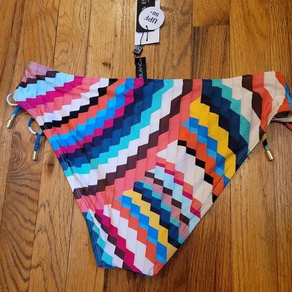 La Blanca Women's Slice Adjustable Loop Hipster Bikini Bottoms Colorful Size 14 - Picture 8 of 8